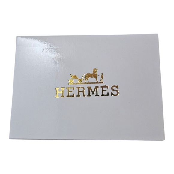 Hermes Orange Embossed Travel Pocket Mirror Card Holder - Picture 5 of 5